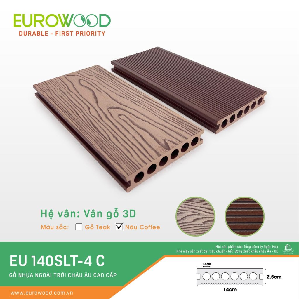 Sàn gỗ nhựa ngoài trời EU 140SLT-4 C