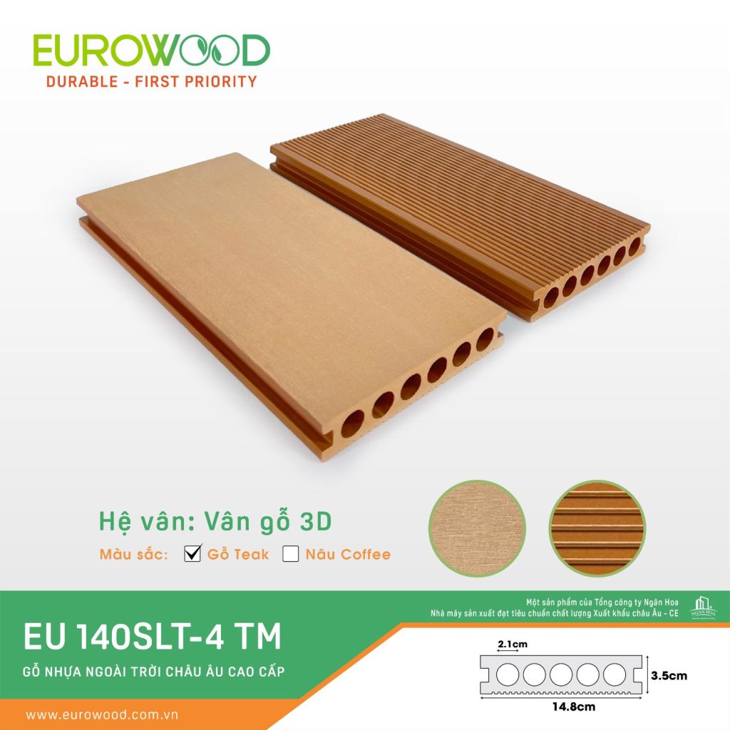 Sàn gỗ nhựa ngoài trời EU 140SLT-4 TM