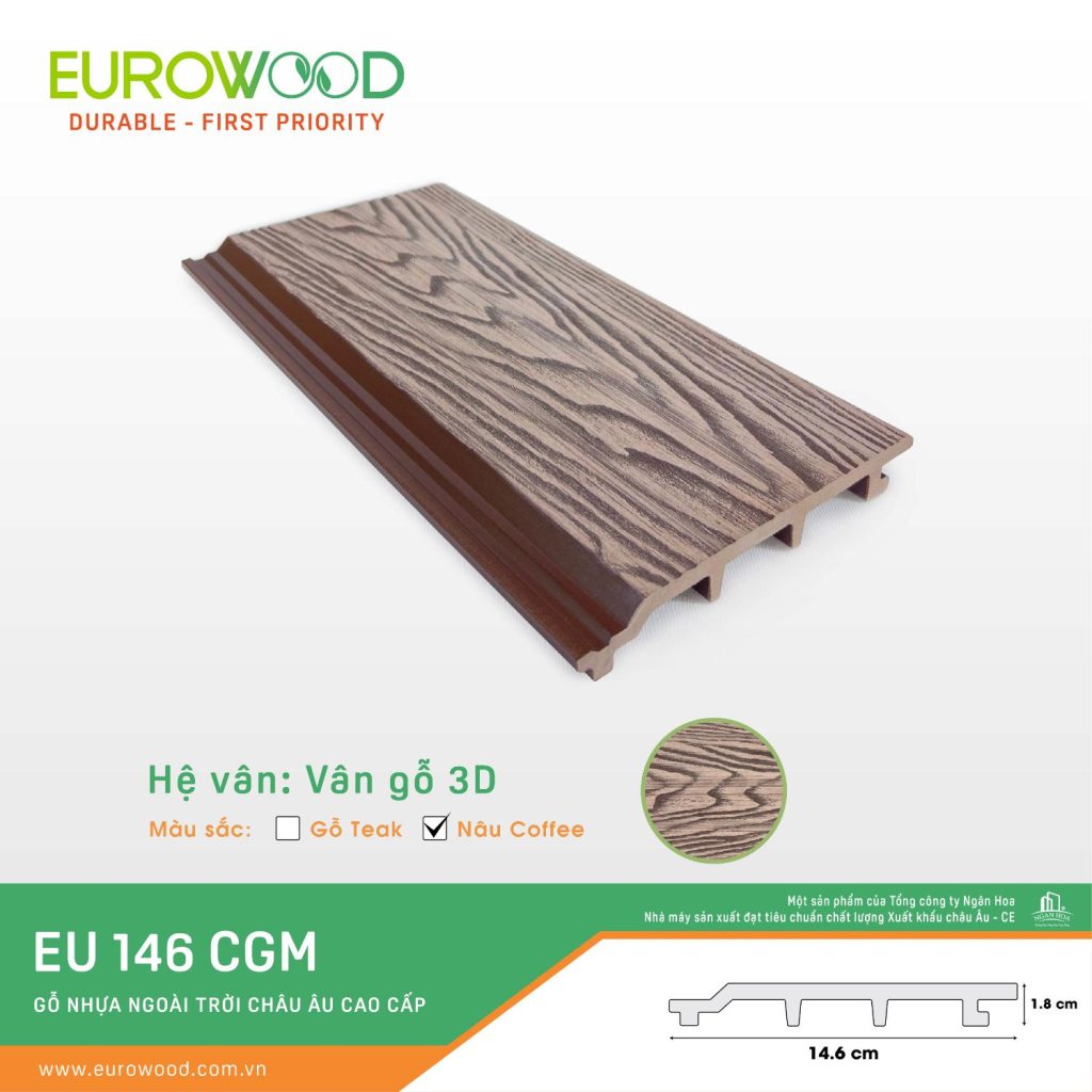 Tấm ốp gỗ nhựa ngoài trời EU 146 CGM