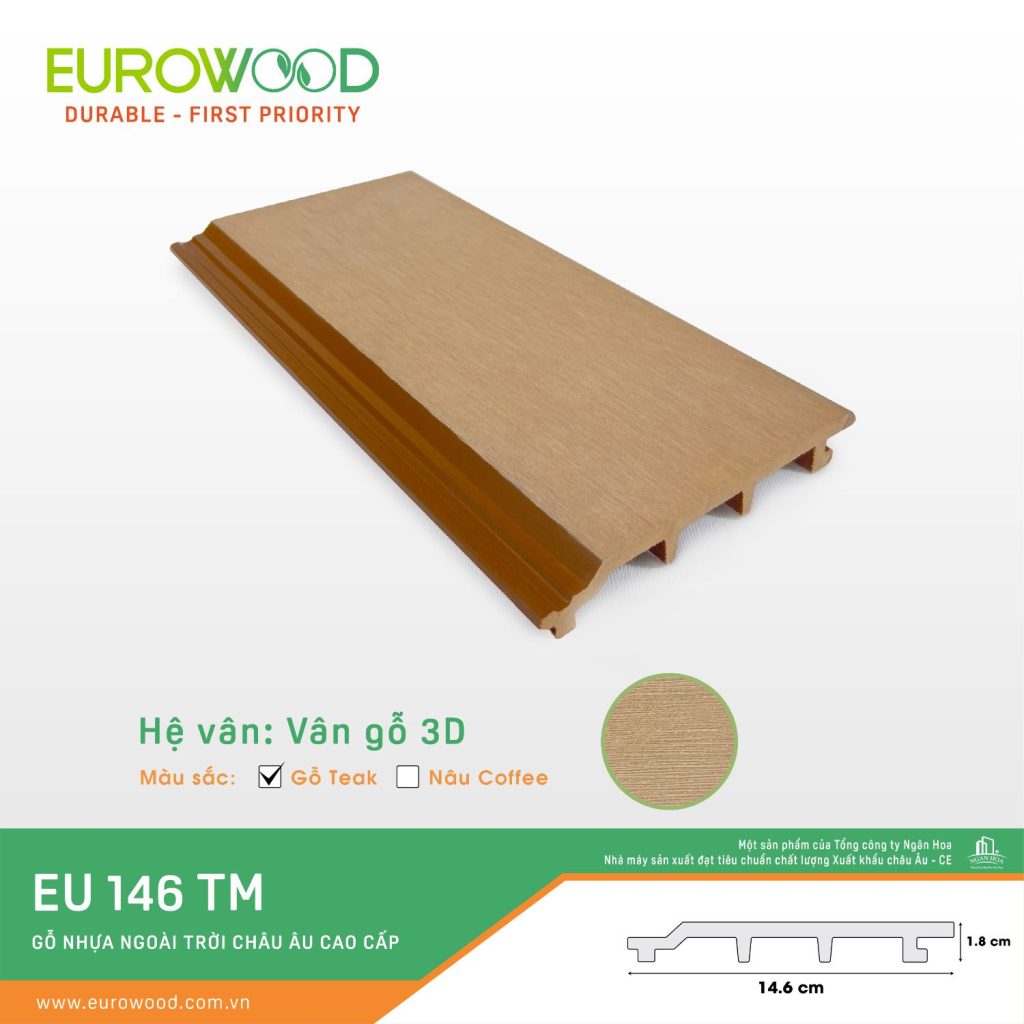 Tấm ốp gỗ nhựa ngoài trời EU 146 TM