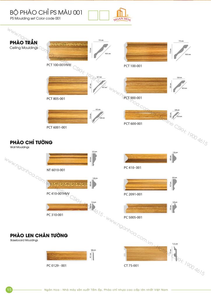 Mẫu phào chỉ nhựa đang được ưa chuộng hiện nay