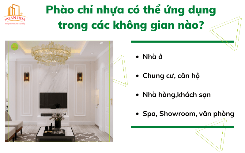 Phào chỉ nhựa có thể ứng dụng trong các không gian nào