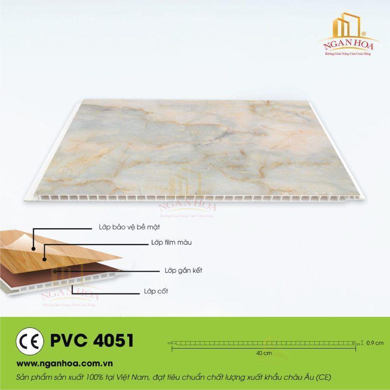 Tấm nhựa ốp tường PVC giả đá PVC 4051