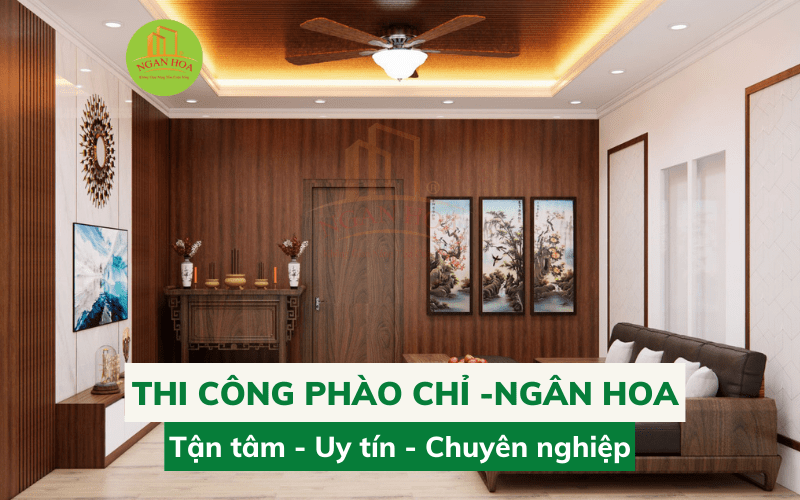 Hình ảnh thi công phào chỉ tại Ngân Hoa