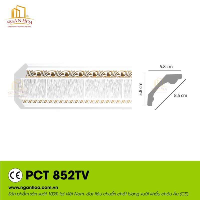 Phào chỉ nhựa PVC chân tường PCT-852TV
