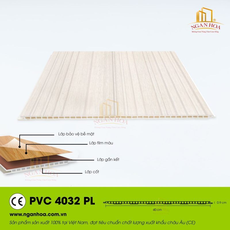 Mẫu tấm nhựa ốp tường cao cấp PVC - 4032 - PL