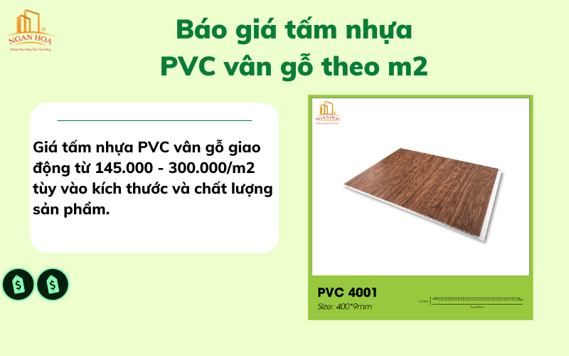 Báo giá tấm nhựa PVC vân gỗ