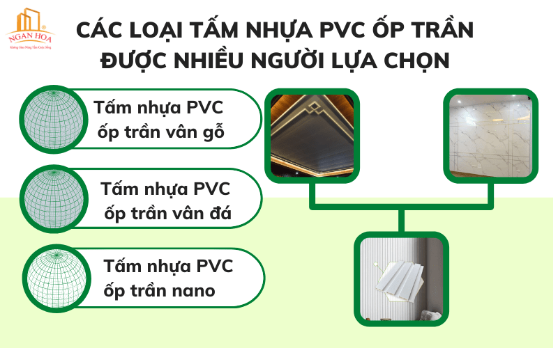 Các loại tấm nhựa PVC ốp trần được nhiều người lựa chọn