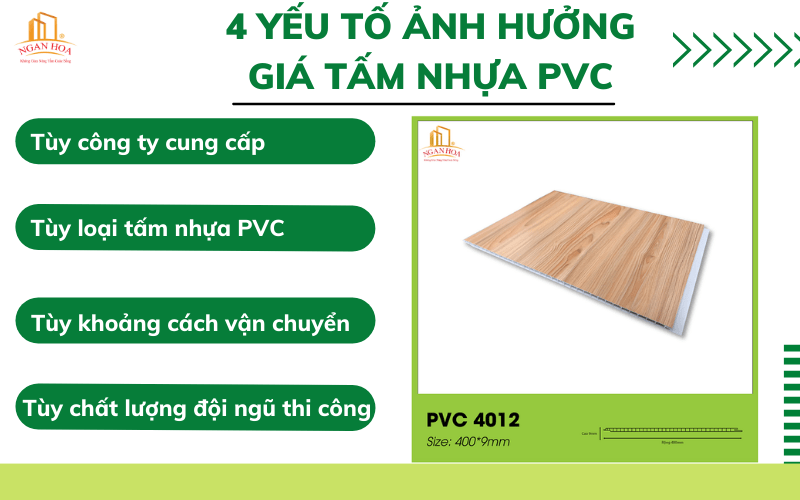 Các yếu tố ảnh hưởng đến giá tấm nhựa PVC