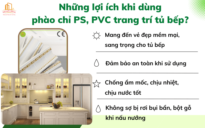 Những lợi ích khi dùng phào chỉ PS, PVC trang trí tủ bếp