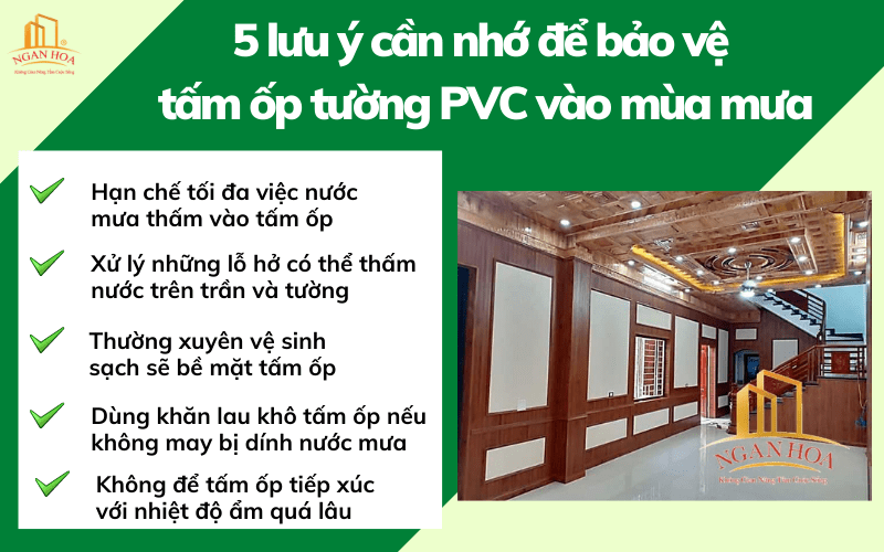Một số lưu ý cần nhớ để bảo vệ tấm ốp tường PVC vào mùa mưa