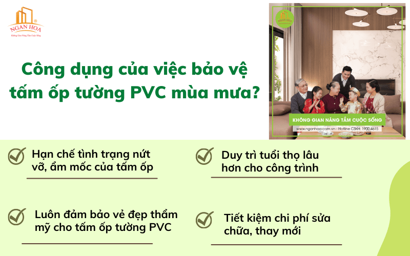 Công dụng của việc bảo vệ tấm ốp tường PVC mùa mưa