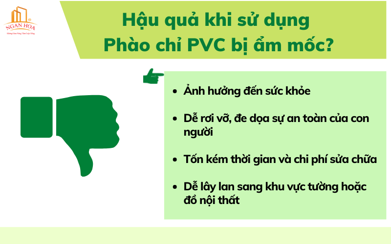 Hậu quả khi sử dụng Phào chỉ PVC bị ẩm mốc