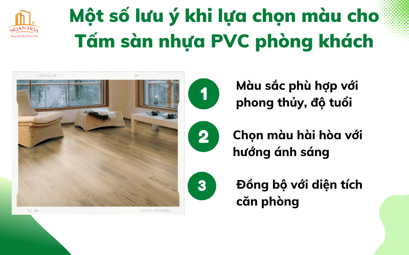 Một số lưu ý khi lựa chọn màu cho Tấm sàn nhựa PVC phòng khách