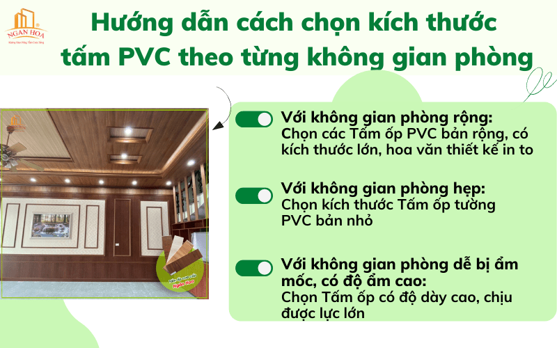 Hướng dẫn cách chọn kích thước tấm PVC theo từng không gian phòng