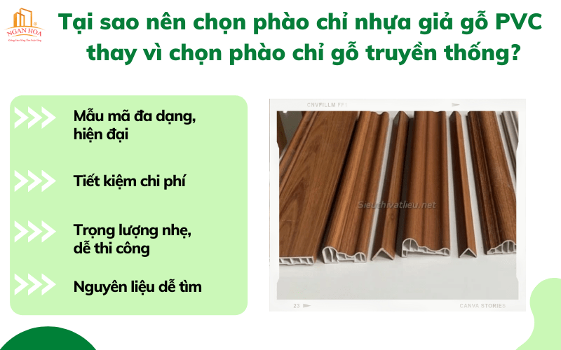 Tại sao nên chọn phào chỉ nhựa giả gỗ PVC thay vì chọn phào chỉ gỗ truyền thống