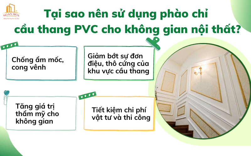 Tại sao nên sử dụng phào chỉ cầu thang PVC cho không gian nội thất