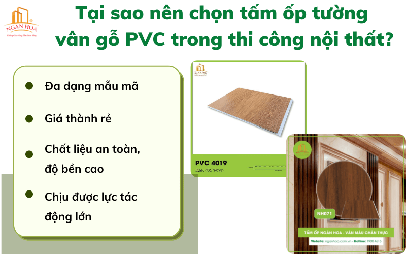 Tại sao nên chọn tấm ốp tường vân gỗ PVC trong thi công nội thất