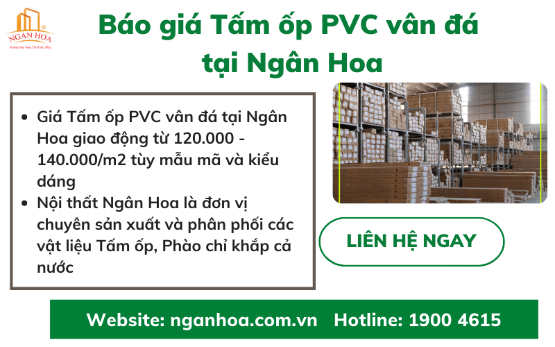 Báo giá Tấm ốp PVC vân đá tại Ngân Hoa