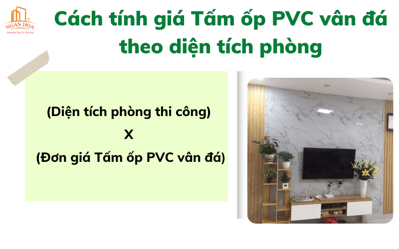 Cách tính giá Tấm ốp PVC vân đá theo diện tích phòng