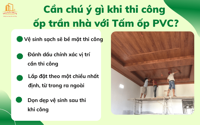 Cần chú ý gì khi thi công ốp trần nhà với Tấm ốp PVC