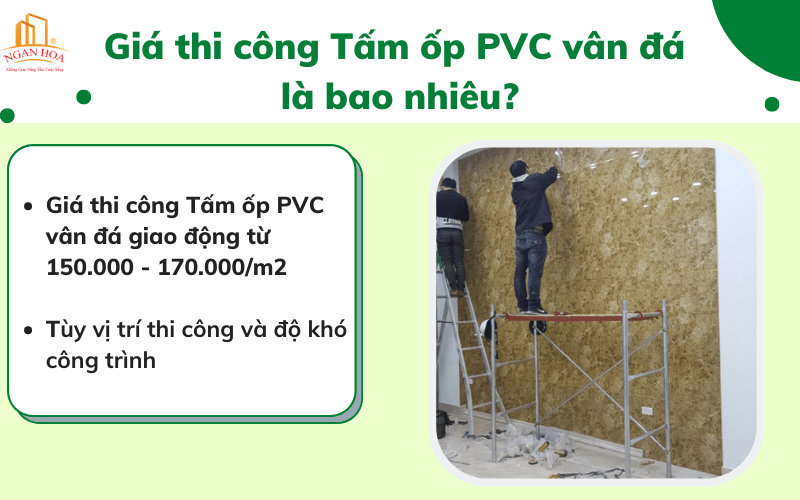 Giá thi công Tấm ốp PVC vân đá là bao nhiêu
