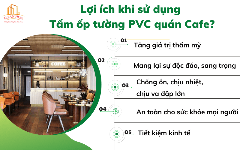 Lợi ích khi sử dụng Tấm ốp tường PVC quán Cafe