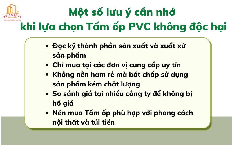 Một số lưu ý cần nhớ khi lựa chọn Tấm ốp PVC không độc hại