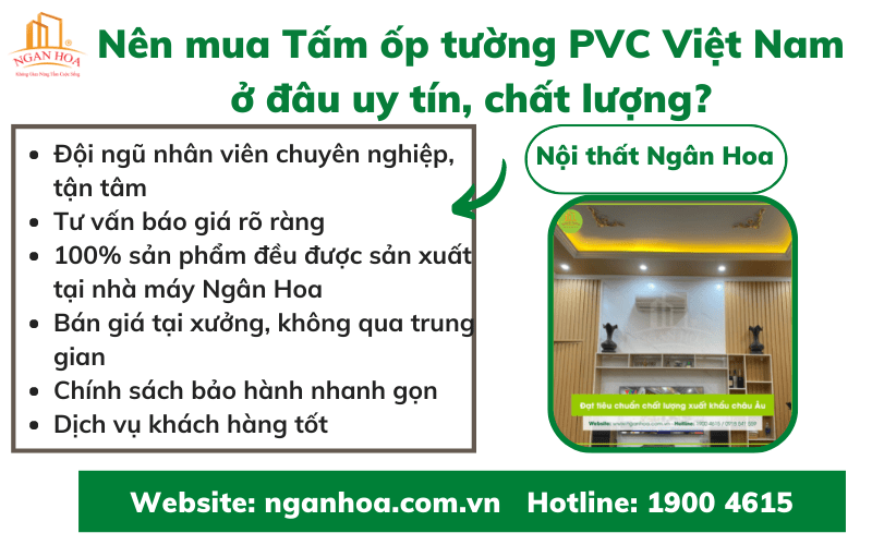 Nên mua Tấm ốp tường PVC Việt Nam ở đâu uy tín, chất lượng