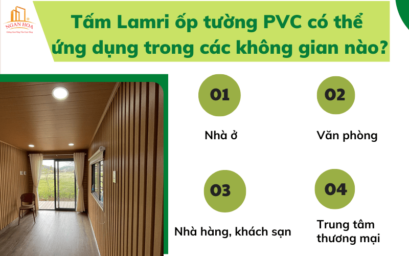 Tấm Lamri ốp tường PVC có thể ứng dụng trong các không gian nào