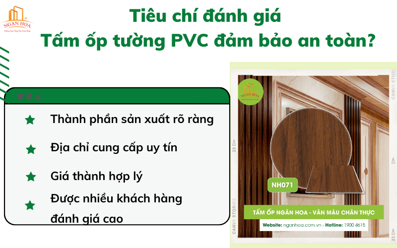 Tiêu chí đánh giá Tấm ốp tường PVC đảm bảo an toàn