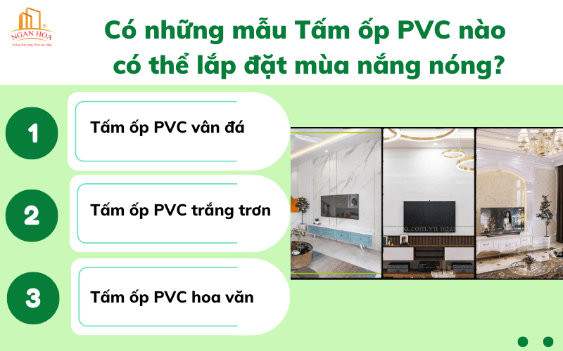 Có những mẫu Tấm ốp PVC nào có thể lắp đặt mùa nắng nóng