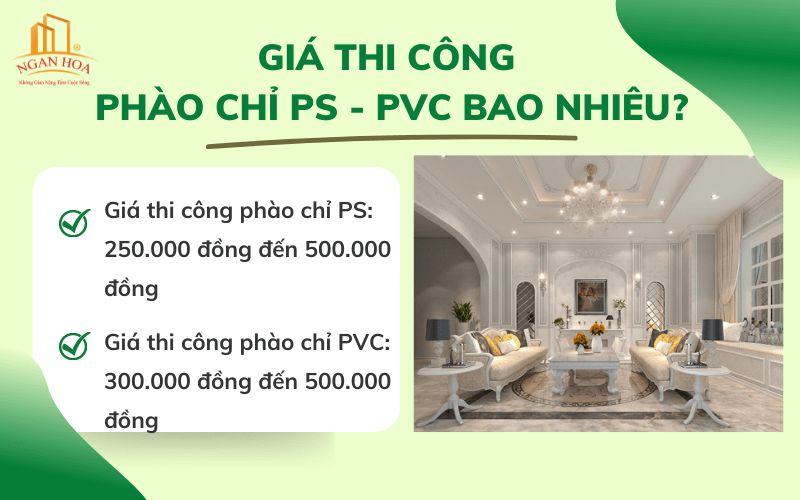 Giá thi công phào chỉ PS - PVC bao nhiêu?