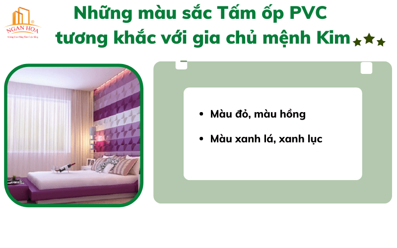 Những màu sắc Tấm ốp PVC tương khắc với gia chủ mệnh Kim