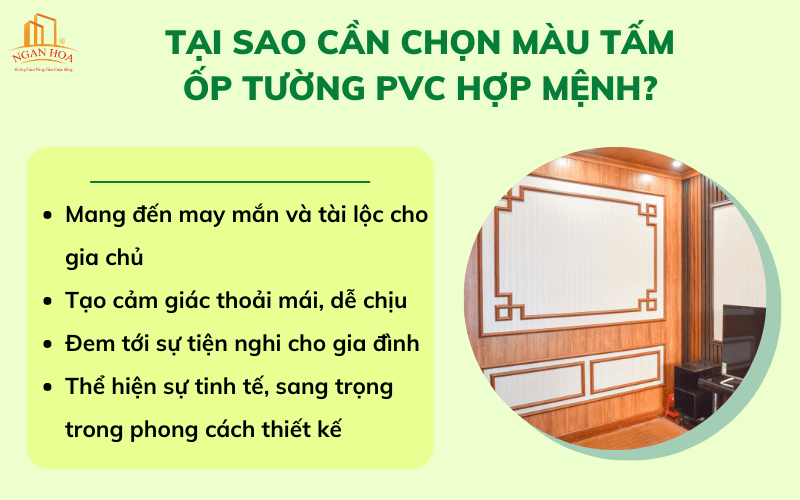 Tại sao cần chọn màu tấm ốp tường PVC hợp mệnh?