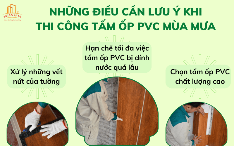 Những điều cần lưu ý khi thi công tấm ốp PVC mùa mưa