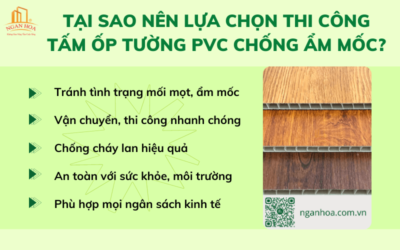 Tại sao nên lựa chọn thi công tấm ốp tường PVC chống ẩm mốc?