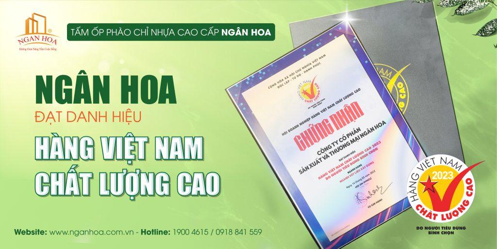 Ngân Hoa đạt danh hiệu Hàng Việt Nam chất lượng cao 