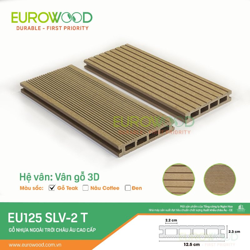 Sàn gỗ nhựa EU 125 SLV-2 T