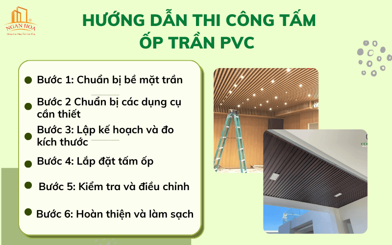 Hướng dẫn thi công tấm ốp trần PVC 