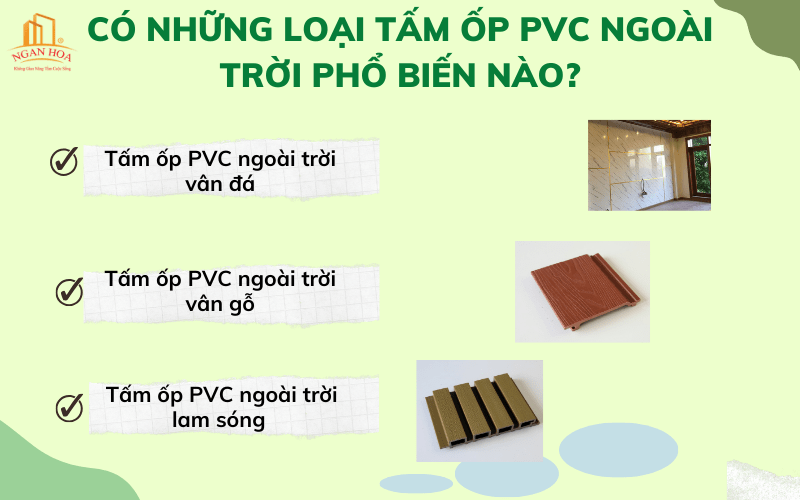 Có những loại Tấm ốp PVC ngoài trời phổ biến nào?