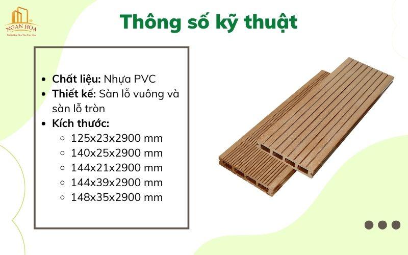 Thông số kỹ thuật của sàn nhựa gỗ ngoài trời