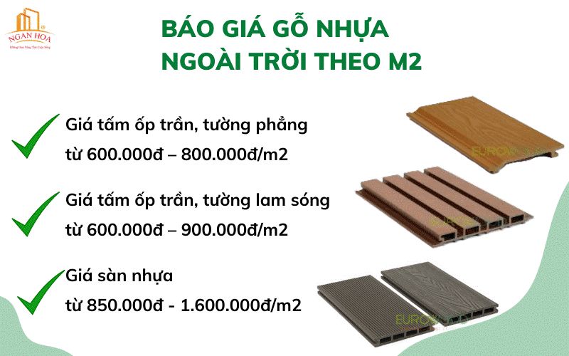 Báo giá gỗ nhựa ngoài trời theo m2