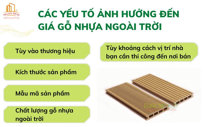 Các yếu tố ảnh hưởng đến giá gỗ nhựa ngoài trời