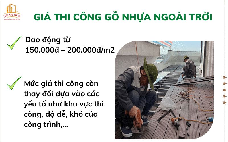 Giá thi công gỗ nhựa ngoài trời