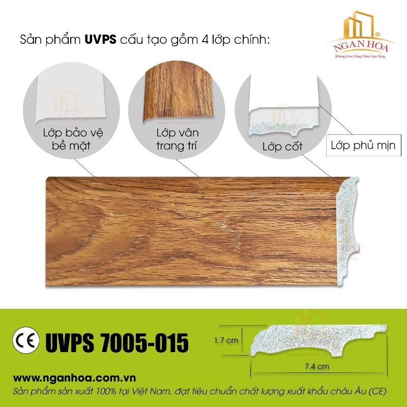 Mẫu phào chỉ nhựa UVPS 7005-015