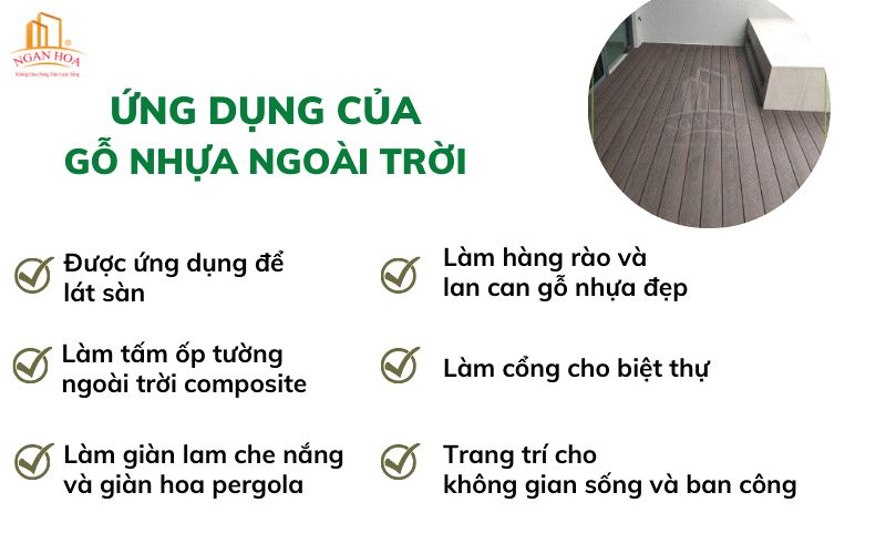 Ứng dụng của gỗ nhựa ngoài trời