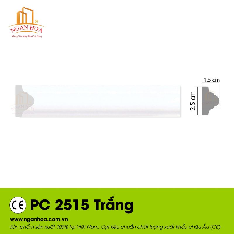 Ảnh mẫu phào PS PC 2515 trắng