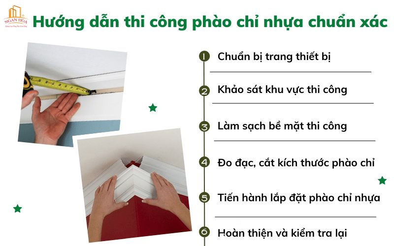 Cách thức thi công phào chỉ nhựa chi tiết