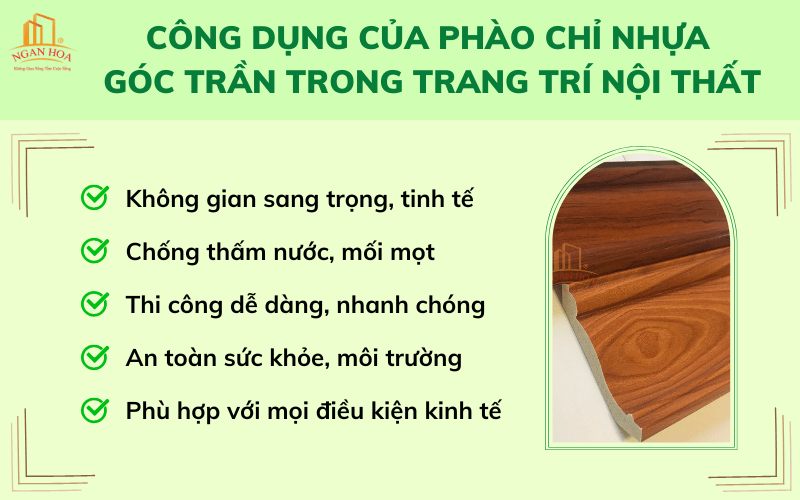 Phào chỉ nhựa được sử dụng như thế nào trong trang trí nội thất